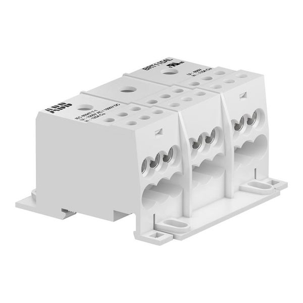 DISTRIBUTION TERMINAL BLOCK, GREY, FEED-THROUGH, 3LEVELS, SCREW CLAMP, 600V image 1