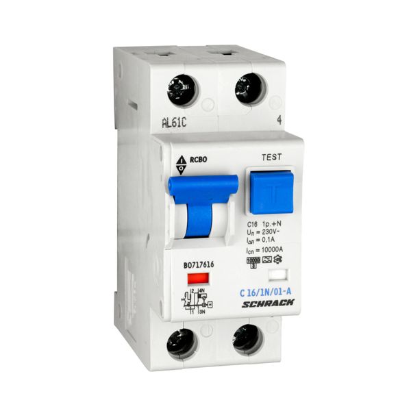 Combined MCB/RCD (RCBO) C16/1+N/100mA/Type A image 1