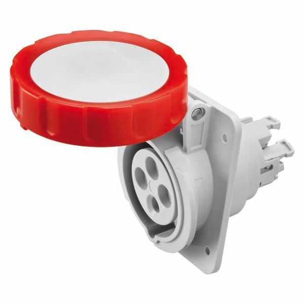 10° ANGLED FLUSH-MOUNTING SOCKET-OUTLET HP - IP66/IP67 - 3P+E 32A 380-415V 50/60HZ - RED - 6H - FAST WIRING image 2
