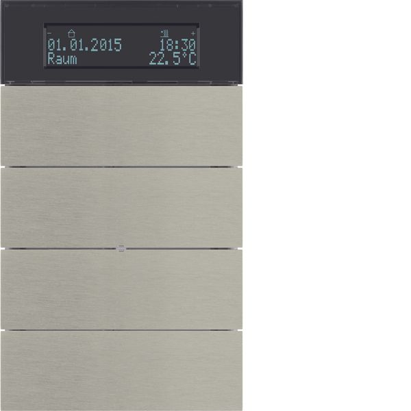B.IQ push-b. 4gang thermostat, display, KNX - B.IQ, stainl. steel meta image 1