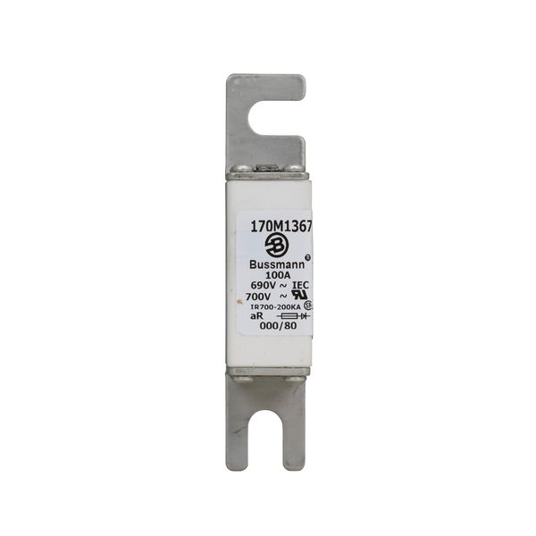 Fuse-link, high speed, 100 A, AC 690 V, DIN 000, 21 x 40 x 100 mm, aR, DIN, IEC, single indicator image 8