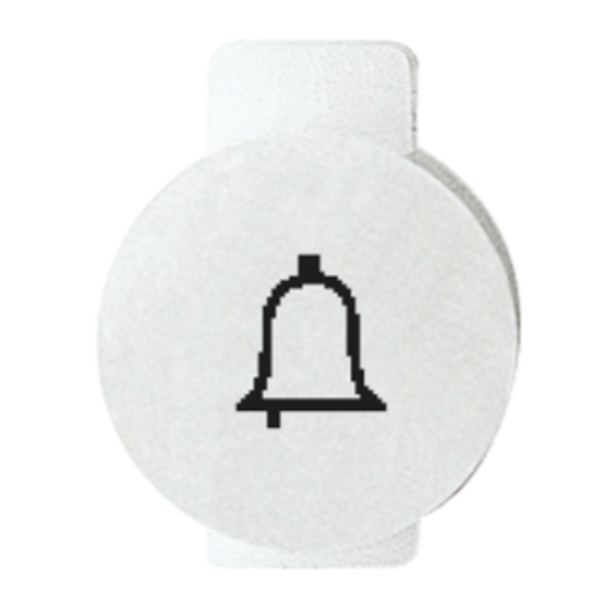 LENS WITH ILLUMINATED SYMBOL FOR COMMAND DEVICES - RINGER - SYMBOL BELL - SYSTEM WHITE image 1