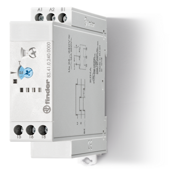 Modular Timer Off-delay +control signal(BE)/22,5mm.1CO 16A/24...240VUC (83.41.0.240.0000) image 1