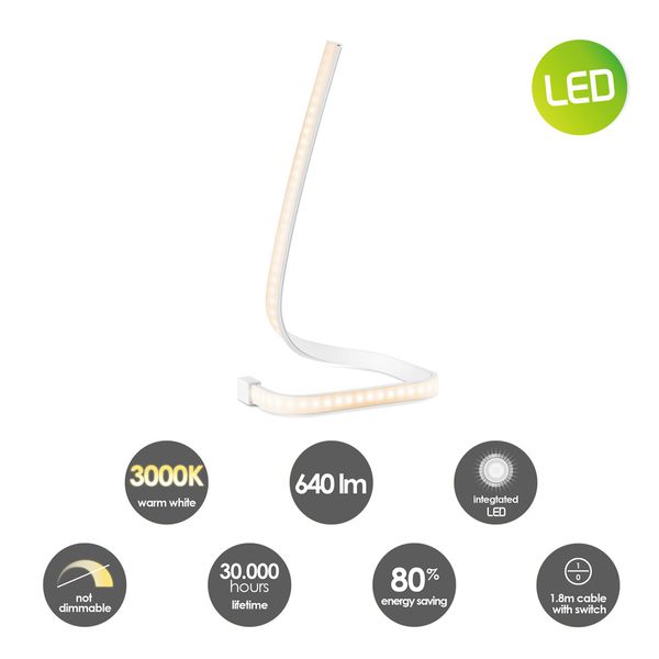 LED swirl table lamp ↕ 29,2 cm white image 2