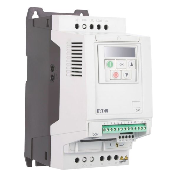 Variable frequency drive, 400 V AC, 3-phase, 2.2 A, 0.75 kW, IP20/NEMA 0, Radio interference suppression filter, 7-digital display assembly image 3