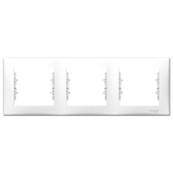 Sedna - horizontal 3-gang frame - white image 1