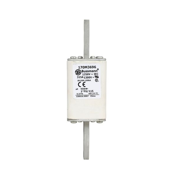 Fuse-link, high speed, 315 A, AC 1250 V, compact size 1, 45 x 45 x 156 mm, aR, IEC, UL image 10