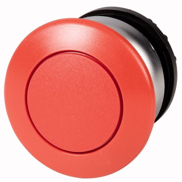 Mushroom actuator, RMQ-Titan, Mushroom, maintained, Mushroom red, red, Blank, Bezel: titanium image 1