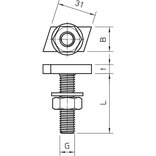 ACMHB M10x60 ZL Hammerhead screw for profile rails, medium M10x60mm image 2