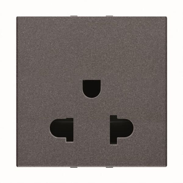 N2238 AN - Euro-American earthed socket outlet - 2M - Anthracite image 1