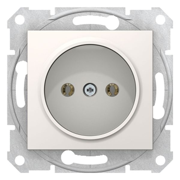 Sedna - single socket outlet, without earth - 16A, without frame cream image 1