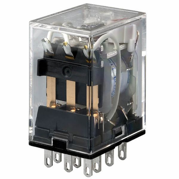 Relay, plug-in, 11-pin, 3PDT, 5 A, mech & LED indicators, coil suppres image 1