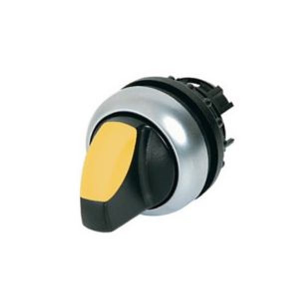 Illuminated selector switch actuator, RMQ-Titan, With thumb-grip, maintained, 3 positions, yellow, Bezel: titanium image 8