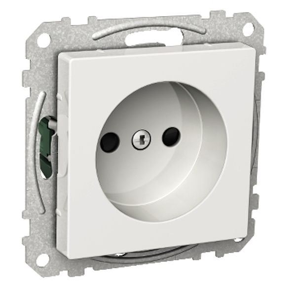 Exxact single socket-outlet unearthed screw white image 2