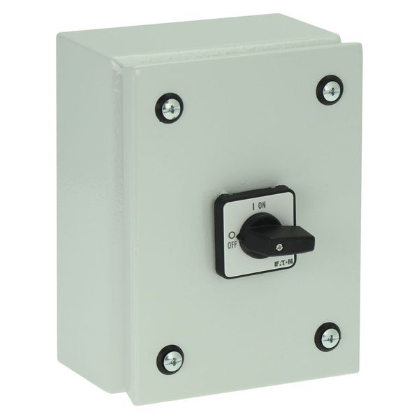 On-Off switch, P1, 40 A, 3 pole, surface mounting, with black thumb grip and front plate, in steel enclosure image 9