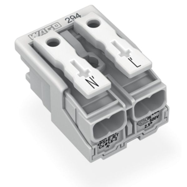 Lighting connector push-button, external without ground contact white image 1