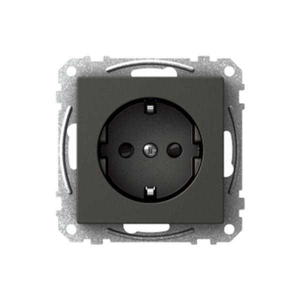 Exxact single socket-outlet earthed screwless anthracit image 3