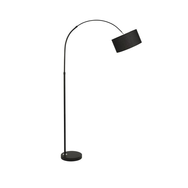 Black Fabric Shade Black Aluminium Base LED E27 1x12 Watt 230 Volt IP20 Bulb Excluded Cable Length: 180 cm L: 90 H: 180 cm image 1