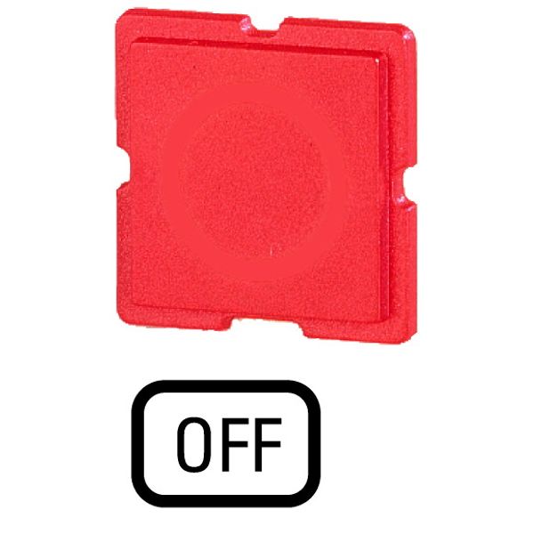 Button plate for push-button, Inscription: OFF, 25 x 25 image 1