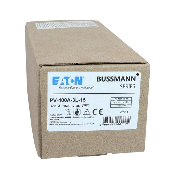 Fuse-link, high speed, 400 A, DC 1500 V, 3L, 75 x 205 mm, gPV, IEC, UL, with indicator image 12