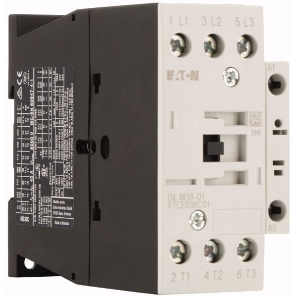 Contactor, 3 pole, 380 V 400 V 18.5 kW, 1 NC, 24 V 50/60 Hz, AC operation, Screw terminals image 4