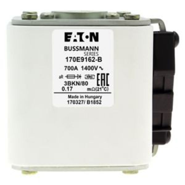 Fuse-link, high speed, 700 A, AC 1400 V, size 3, aR, IEC, with indicator image 6