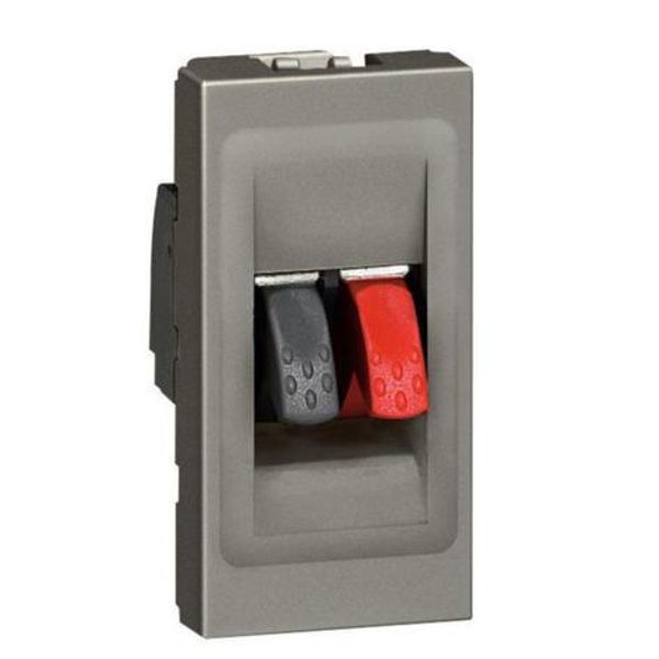 Arteor™ - Loudspeaker soket - 4 mm² terminal - 1 module - Magnesium image 1