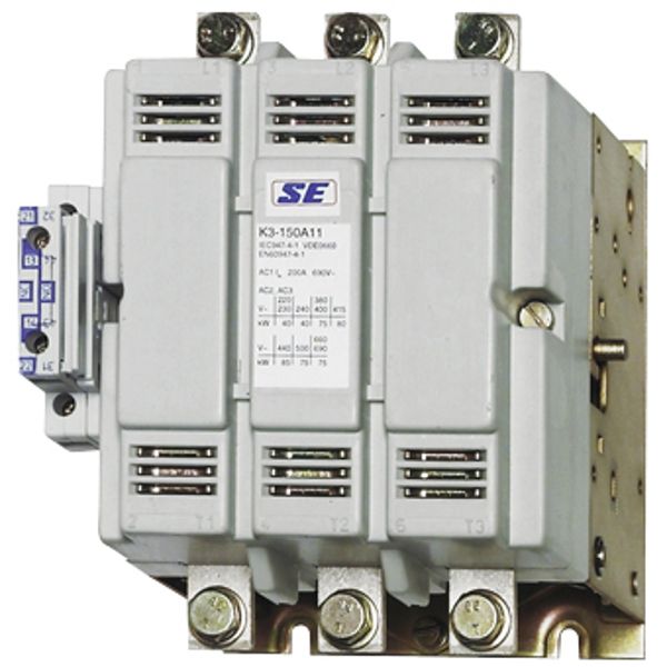 Contactor, 300kW, 550A AC3, 760A AC1, 3-pole, 230VAC/DC image 1