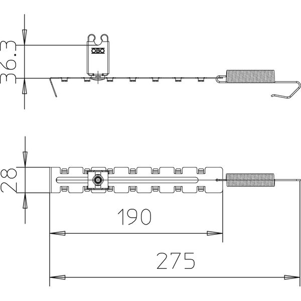 132 U 35 Ridge conductor holder variable length adjustment 35 mm image 2