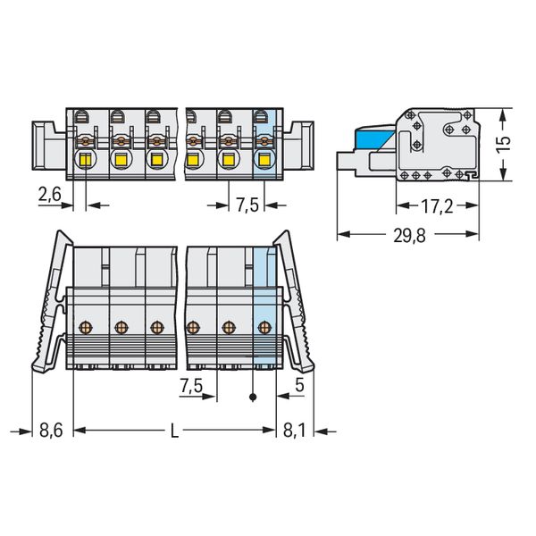 1-conductor female connector push-button Push-in CAGE CLAMP® light gra image 5