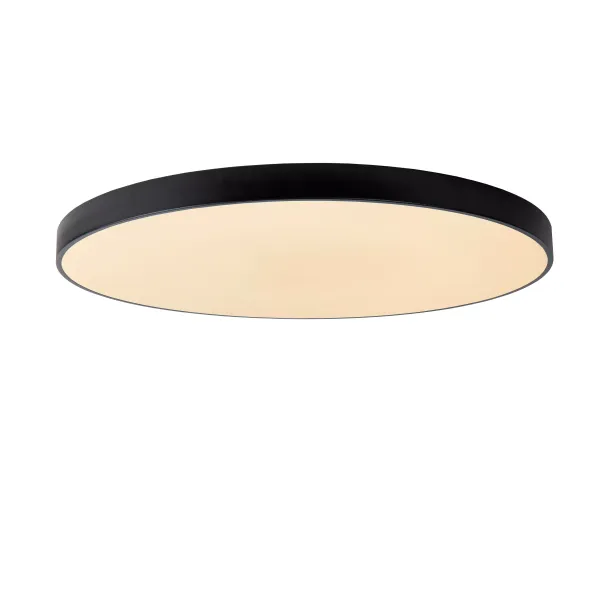 Lucide UNAR - Flush ceiling light - Ø 80 cm - LED Dim. - 1x80W 2700K - 3 StepDim - Black image 1