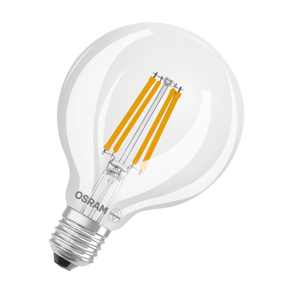 OSRAM LED Classic Lamp, Ball Shape, Transparent, 3.8W, 806lm, E27 image 2