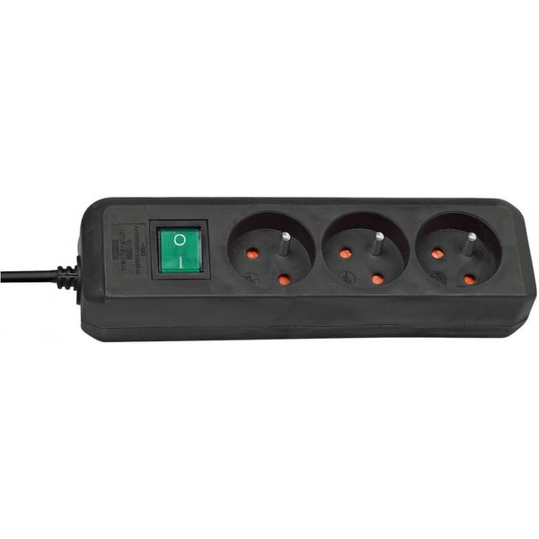 Eco-Line extension lead with switch 3-way black 3m H05VV-F 3G1,5 *FR* image 1