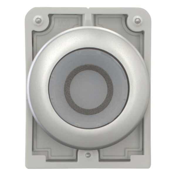 Illuminated pushbutton actuator, RMQ-Titan, Flat, momentary, White, inscribed 0, Metal bezel image 4