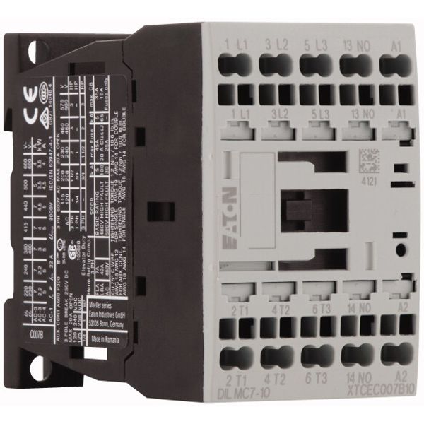 Contactor, 3 pole, 380 V 400 V 3 kW, 1 N/O, 230 V 50/60 Hz, AC operation, Spring-loaded terminals image 4