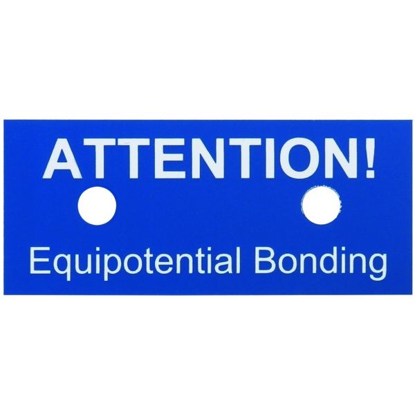 Instruction plate "ATTENTION! Equipotential Bonding" image 1