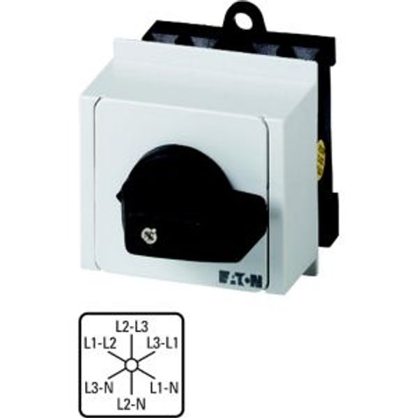 Voltmeter selector switches, T0, 20 A, service distribution board mounting, 3 contact unit(s), Contacts: 6, 60 °, maintained, Without 0 (Off) position image 2