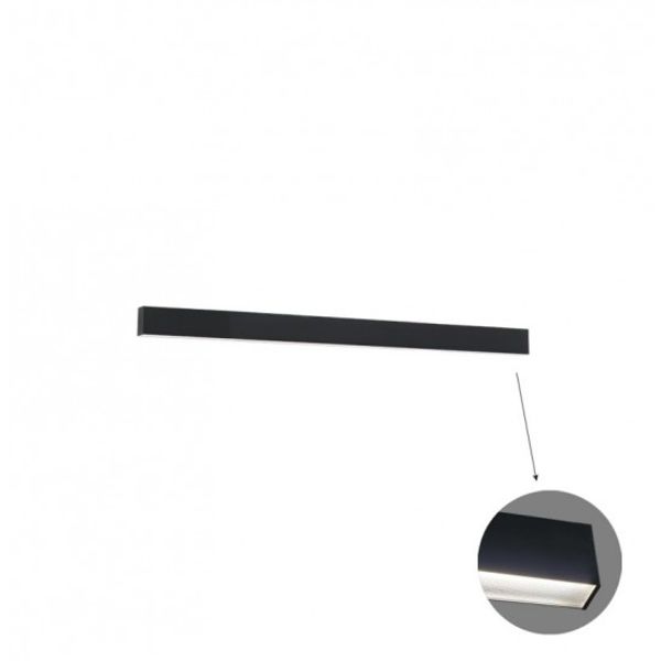 Linear Wall Lamp L860 3000K Black Microprismatic D image 1