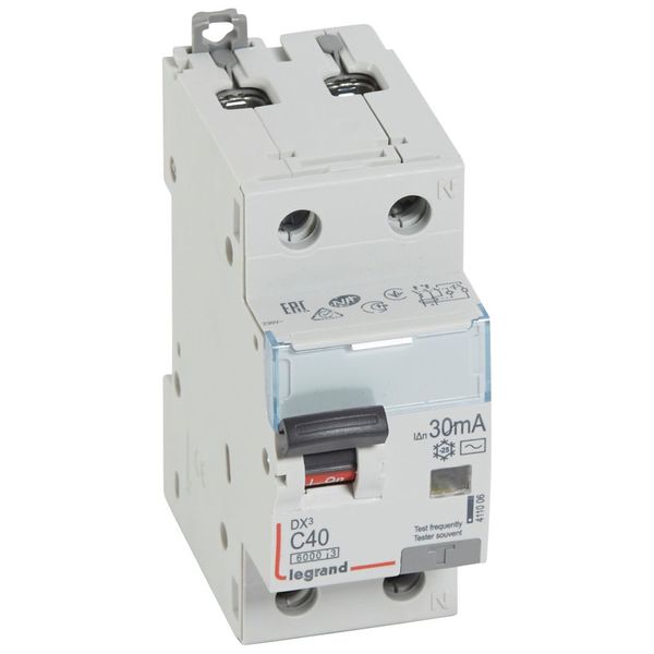 RCBO - DX³ 6000 -10 kA -1P+N-230 V~ -40 A -30 mA -AC type -N right hand image 1