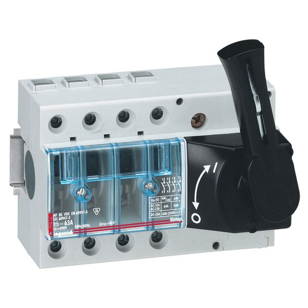 Isolating switch Vistop - 63 A - 4P - front handle, black - 7 modules image 2