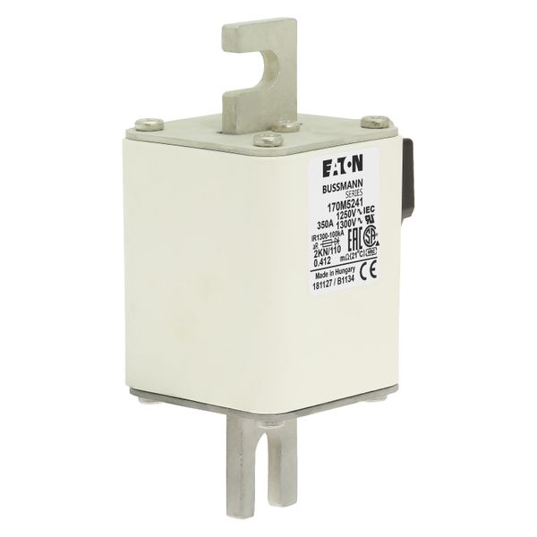 Fuse-link, high speed, 350 A, AC 1250 V, size 2, 61 x 77 x 138 mm, aR, DIN, IEC, single indicator image 18