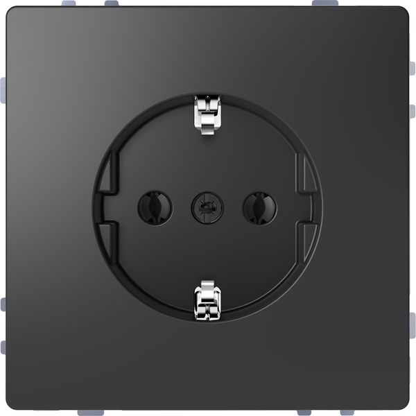 SCHUKO socket-outlet, screwless terminals, anthracite, System Design image 1