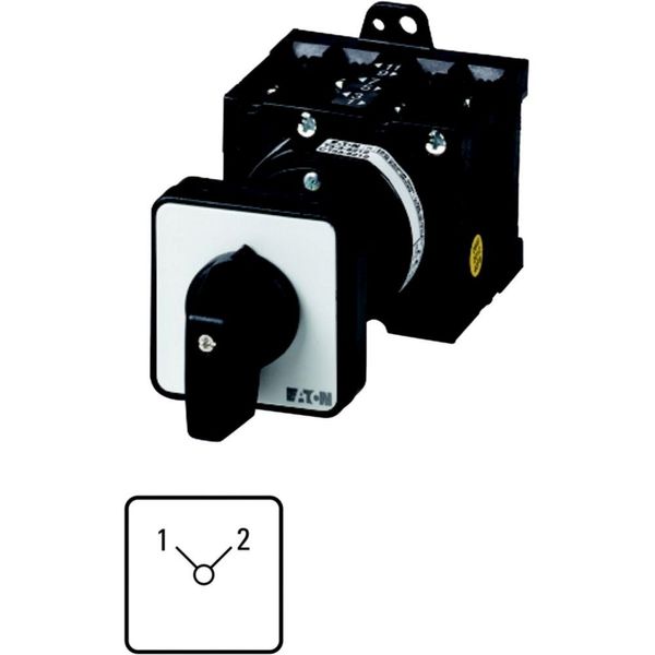 Changeoverswitches, T3, 32 A, rear mounting, 2 contact unit(s), Contacts: 4, 90 °, maintained, Without 0 (Off) position, 1-2, Design number 8221 image 3