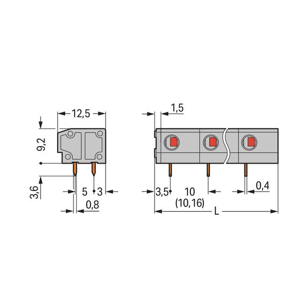 PCB terminal block 2.5 mm² Pin spacing 10/10.16 mm gray image 2