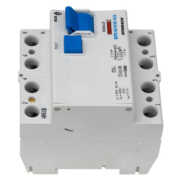 Residual current circuit breaker 63A, 4-p, 100mA, type S,A image 2