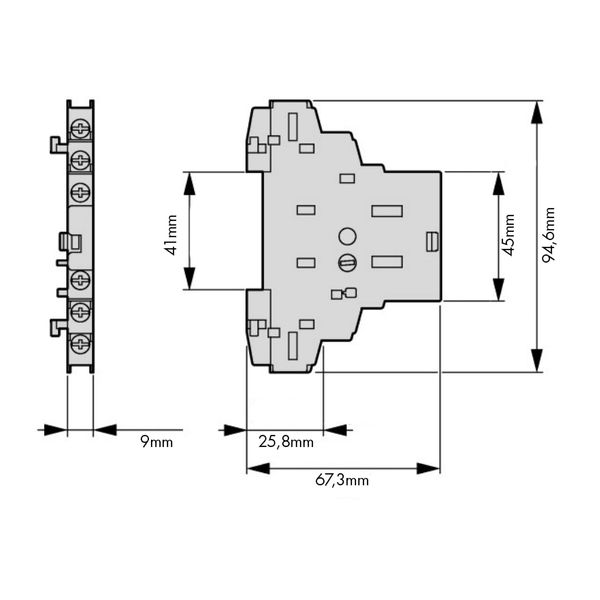 Auxiliary contact side, 2NO+1NC BE5/6 image 4