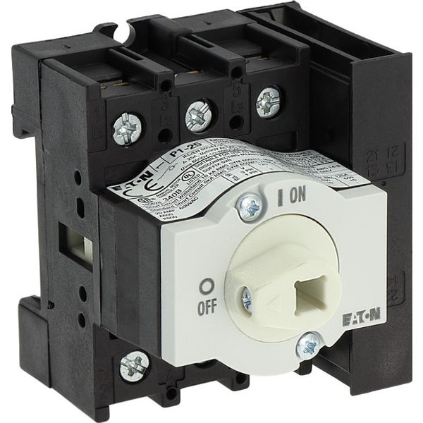 Main switch, P1, 25 A, rear mounting, 3 pole, 1 N/O, 1 N/C, Emergency switching off function, Lockable in the 0 (Off) position, With metal shaft for a image 12