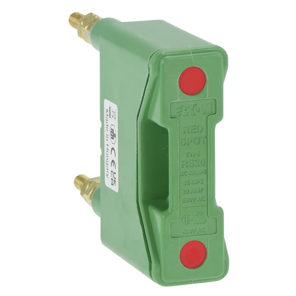 Fuse-holder, LV, 20 A, AC 690 V, BS88/A1, 1P, BS, back stud connected, green image 12