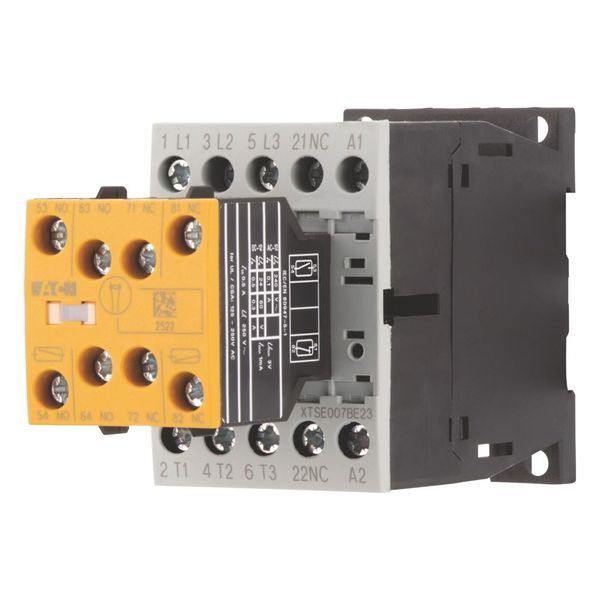 Safety contactor, 380 V 400 V: 3 kW, 2 N/O, 3 NC, 110 V 50 Hz, 120 V 60 Hz, AC operation, Screw terminals, With mirror contact (not for microswitches) image 4