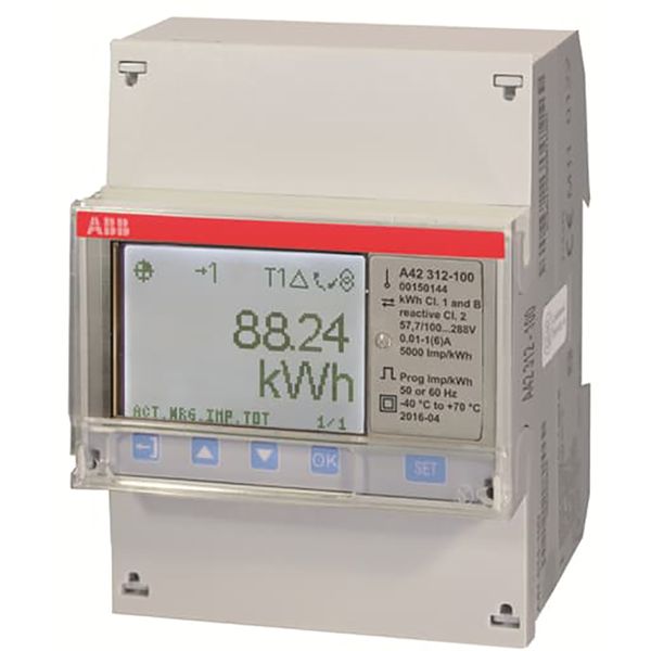 A42 312-100, Energy meter'Silver', Modbus RS485, Single-phase, 6 A image 1